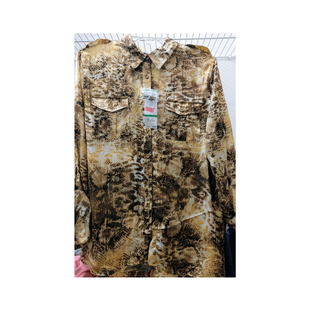Jones New York Dusty Python Print Blouse